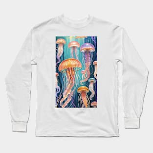 Jellyfish Serenade: Inspired Aquatic Illustration Long Sleeve T-Shirt